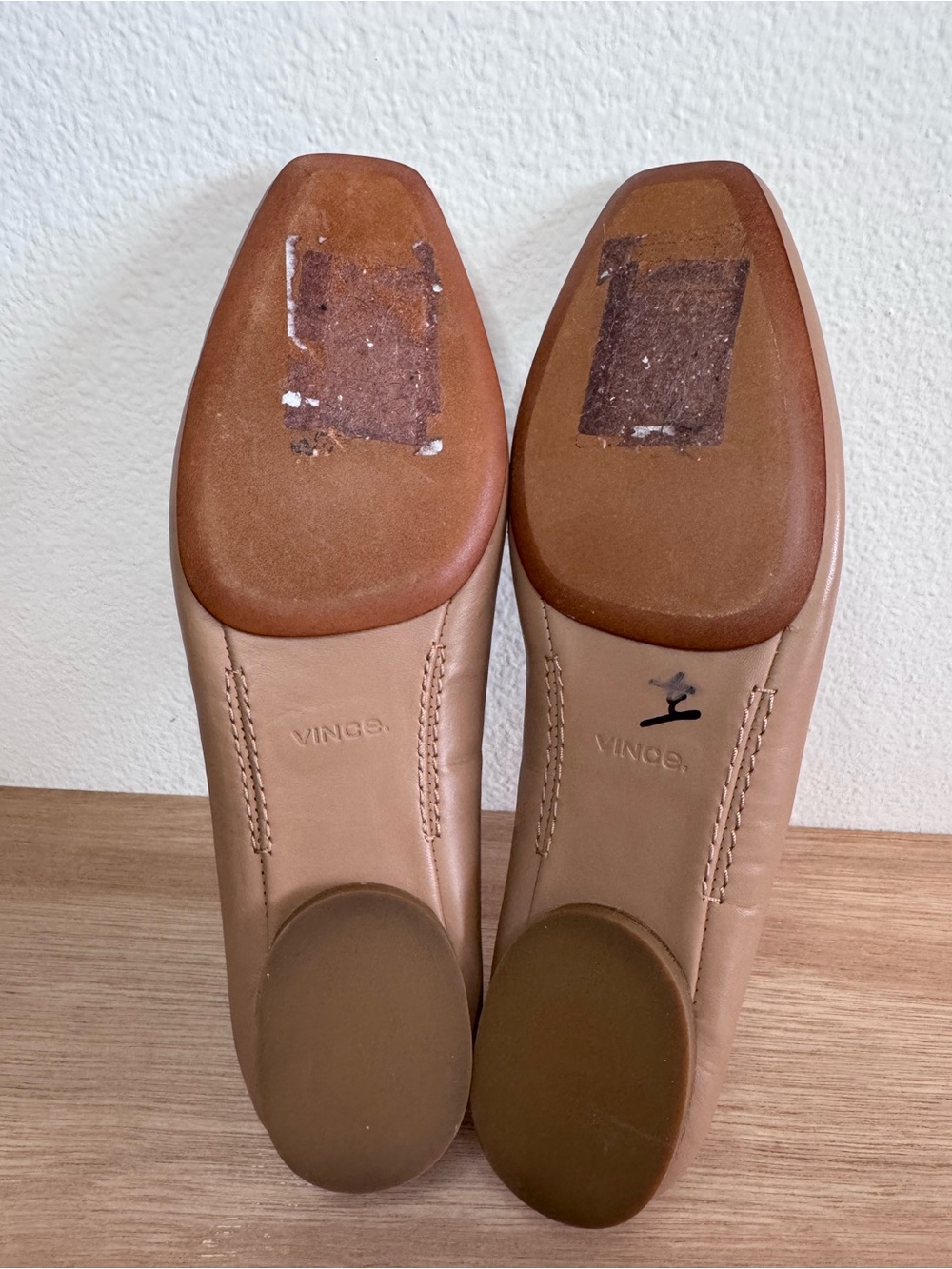Vince Vivian Leather Ballet Flat Chai Nude Tan - Picture 9 of 10